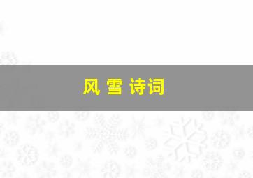 风 雪 诗词